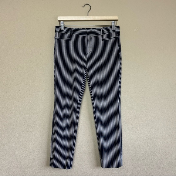 Banana Republic Pants - Banana Republic pants women 2 cotton blend slim ankle pin striped pants blue